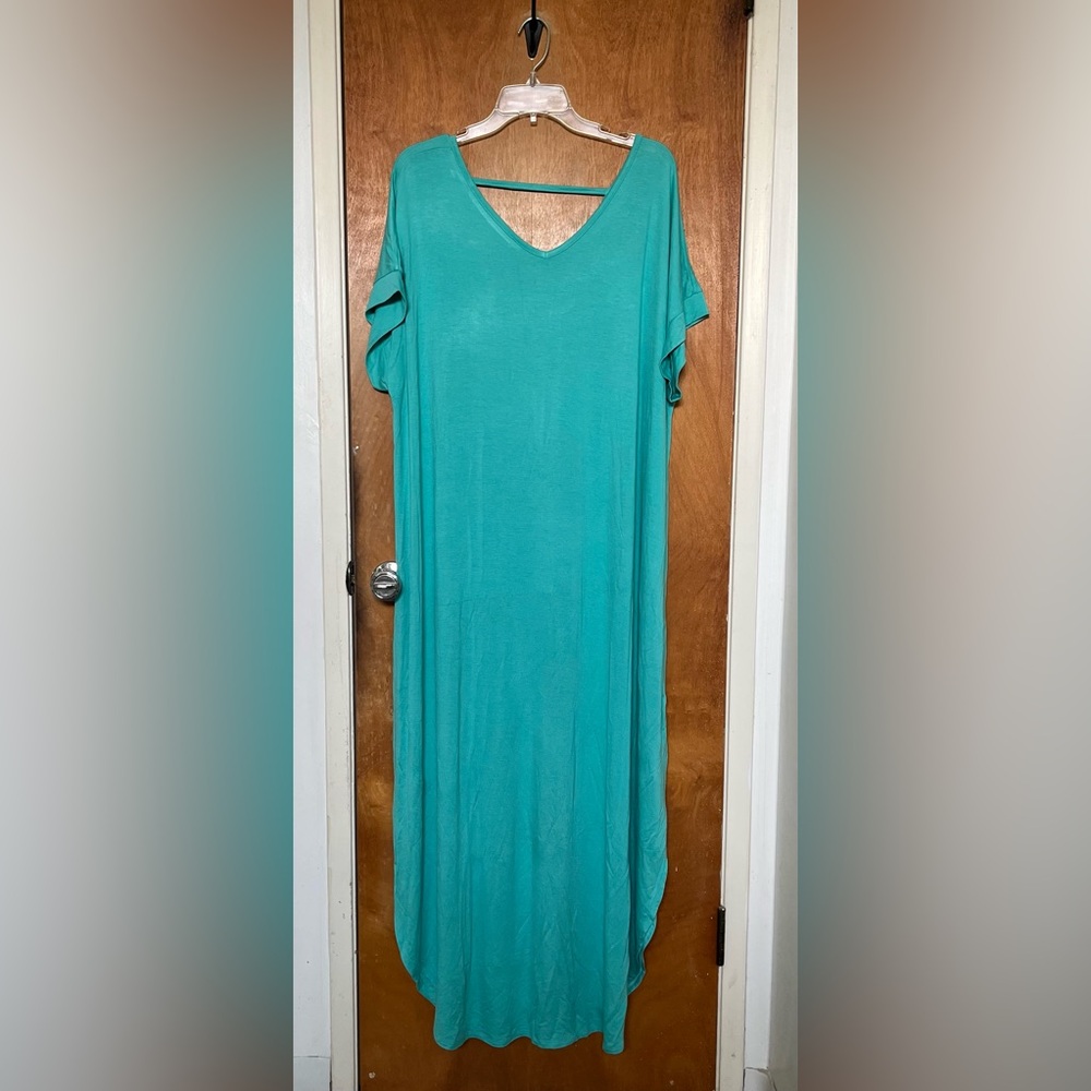 LuLaRue aqua or pool green stretchy maxi dress NWT 2X